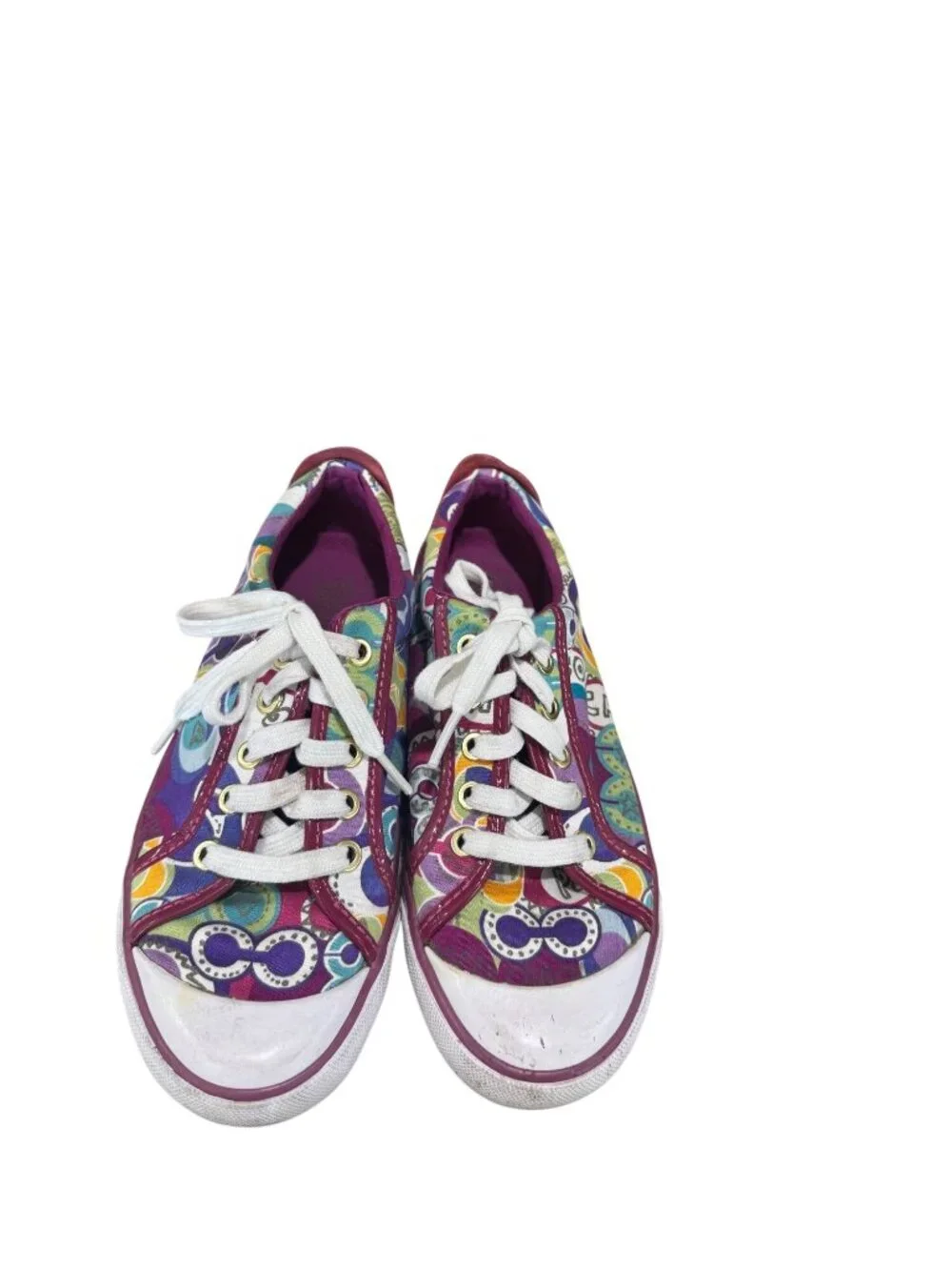 Coach Barrett Pop Graphic Lace Up Sneakers Multicolor 6.5 Punk Preppy Designer